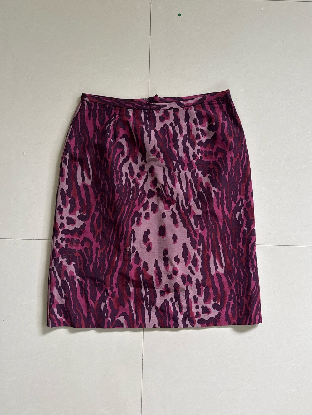 Trina Turk Vintage made in the USA Pink and Purple Animal-Print Pencil Skirt